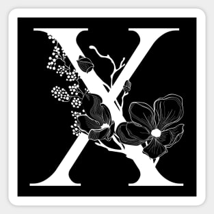 Letter X Monogram - Floral Initial Sticker